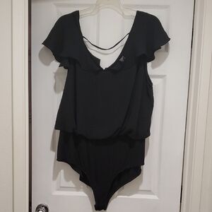 Torrid Black Women's Ruffle Sleeve Bodysuit